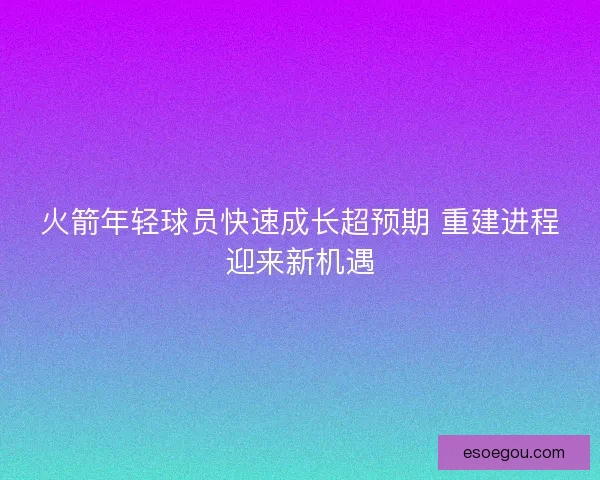 火箭年轻球员快速成长超预期 重建进程迎来新机遇
