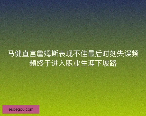 马健直言詹姆斯表现不佳最后时刻失误频频终于进入职业生涯下坡路