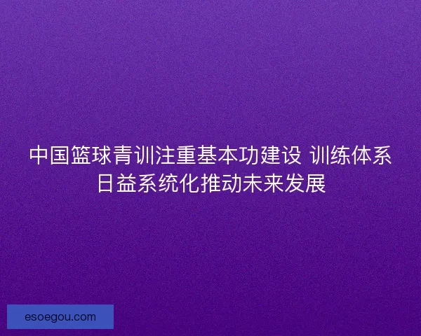 中国篮球青训注重基本功建设 训练体系日益系统化推动未来发展