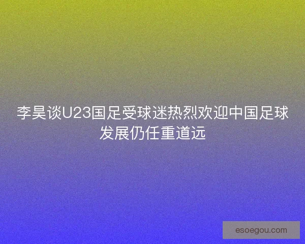 李昊谈U23国足受球迷热烈欢迎中国足球发展仍任重道远